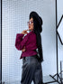 "BURGUNDY SPRITZ" - suede-like jacket